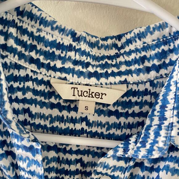 Tucker NYC Safari Button-Up Midi Shirt Dress Womens Small Cobalt Blue No Belt - Picture 7 of 11